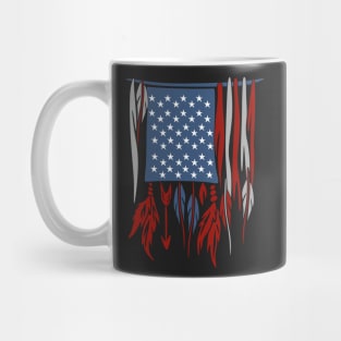 American Flag Feathers Mug